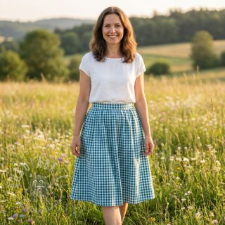 Bombažna tkanina Check petrol