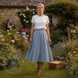 Bombažna tkanina Check blue