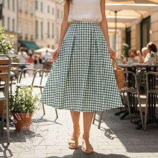 Bombažna tkanina Check teal