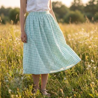 Bombažna tkanina Check mint