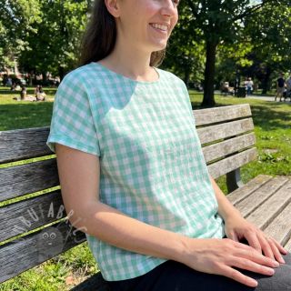 Bombažna tkanina Check mint