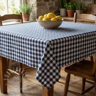 Bombažna tkanina Check navy