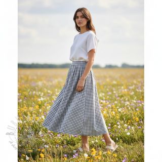 Bombažna tkanina Check grey