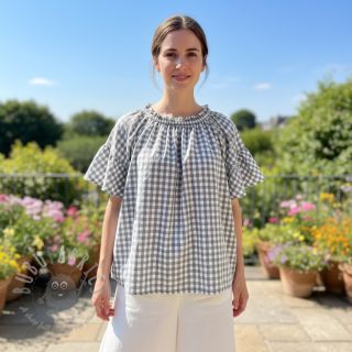 Bombažna tkanina Check grey