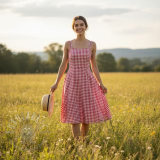 Bombažna tkanina Check red