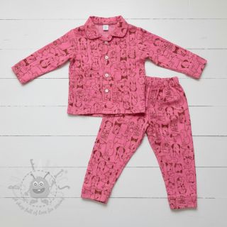 Bombažna tkanina FLANNEL Dogs pink