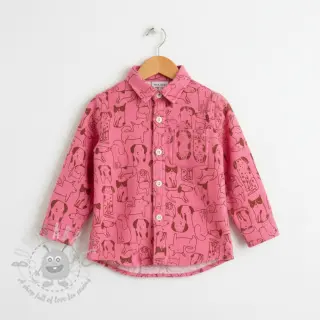 Bombažna tkanina FLANNEL Dogs pink