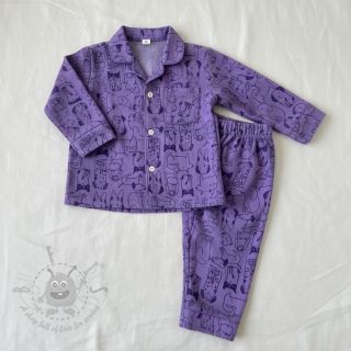 Bombažna tkanina FLANNEL Dogs purple