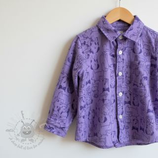 Bombažna tkanina FLANNEL Dogs purple