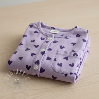 Bombažna tkanina FLANNEL Hearts lavender
