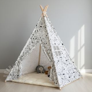 Bombažna tkanina FLANNEL Dogs off white