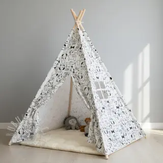 Bombažna tkanina FLANNEL Dogs off white