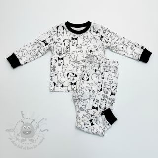 Bombažna tkanina FLANNEL Dogs off white