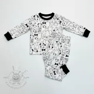 Bombažna tkanina FLANNEL Dogs off white