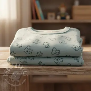 Bombažna tkanina FLANNEL Cats mint