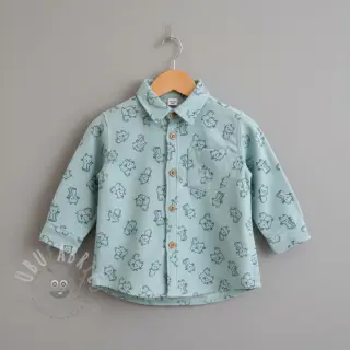 Bombažna tkanina FLANNEL Cats mint