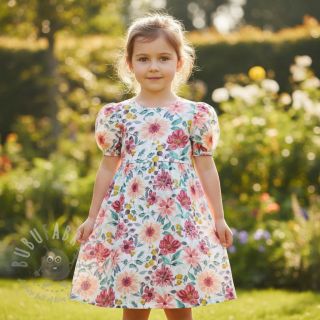 Bombažna tkanina Flower Sonja red digital print