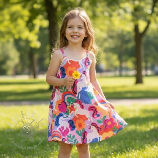 Bombažna tkanina Unicorns multi digital print