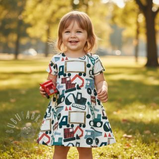 Bombažna tkanina Vehicles off white digital print