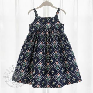 Bombažna tkanina Flowers Tara navy design A digital print