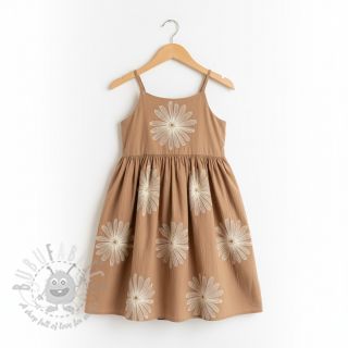 Bombažna tkanina EMBROIDERY Flowie cinnamon