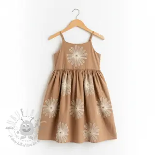 Bombažna tkanina EMBROIDERY Flowie cinnamon