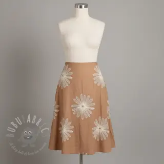 Bombažna tkanina EMBROIDERY Flowie cinnamon