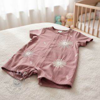 Bombažna tkanina EMBROIDERY Flowie mauve