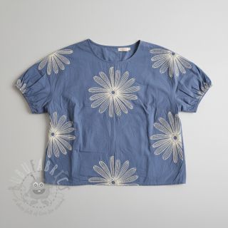 Bombažna tkanina EMBROIDERY Flowie jeans