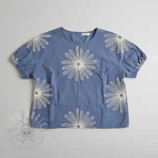 Bombažna tkanina EMBROIDERY Flowie jeans