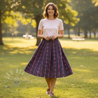 Bombažna tkanina Motiv črte mornarsko modra digitalni tisk