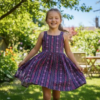 Bombažna tkanina Motiv črte mornarsko modra digitalni tisk