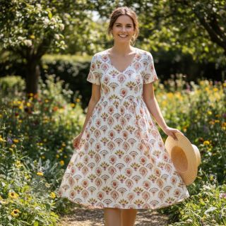 Bombažna tkanina Motiv umazano bela digitalni tisk