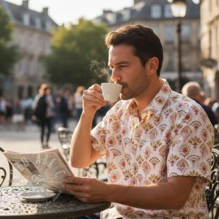 Bombažna tkanina Motiv umazano bela digitalni tisk