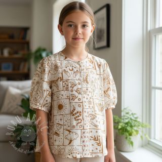 Bombažna tkanina Boho umazano bela