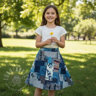 Bombažna tkanina TWILL DENIM Mix print design B