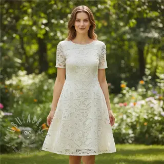 Bombažna tkanina EMBROIDERY Blanchette vzorec A