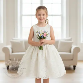 Bombažna tkanina EMBROIDERY Blanchette vzorec A