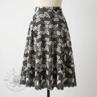 Bombažna tkanina EMBROIDERY Amia črna