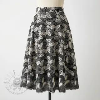 Bombažna tkanina EMBROIDERY Amia črna