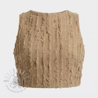 Bombažna tkanina z lanom Vintage Fringe Stripe naturals