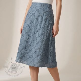 Bombažna tkanina z lanom Vintage Fringe Diamonds blue