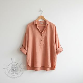 Bombažna tkanina z lanom PREMIUM salmon