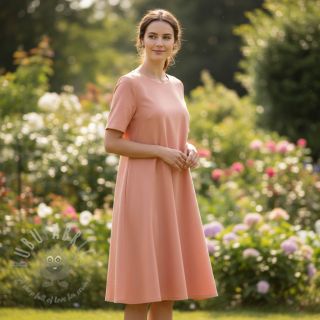 Bombažna tkanina z lanom PREMIUM salmon