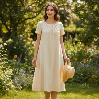 Bombažna tkanina z lanom PREMIUM sand