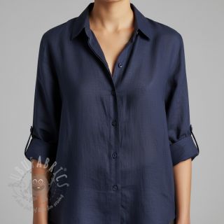 Bombažna tkanina z lanom PREMIUM dark blue