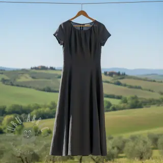 Bombažna tkanina z lanom PREMIUM dark grey