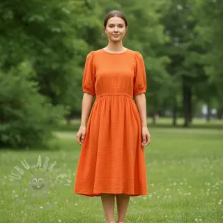 Bombažna tkanina STRETCH Baby oranžna