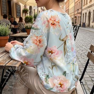 Bombažna tkanina SATIN Oahu green digital print