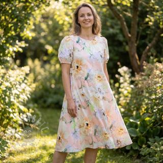 Bombažna tkanina SATIN Oahu pink digital print